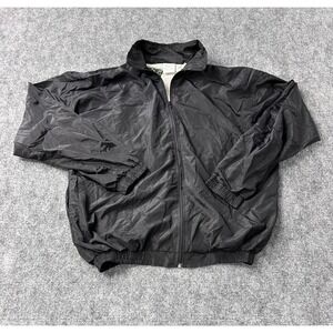 VTG‎ Rainbow Athletic Jacket XL Black Full Zip Windbreaker Lightweight Outerwear